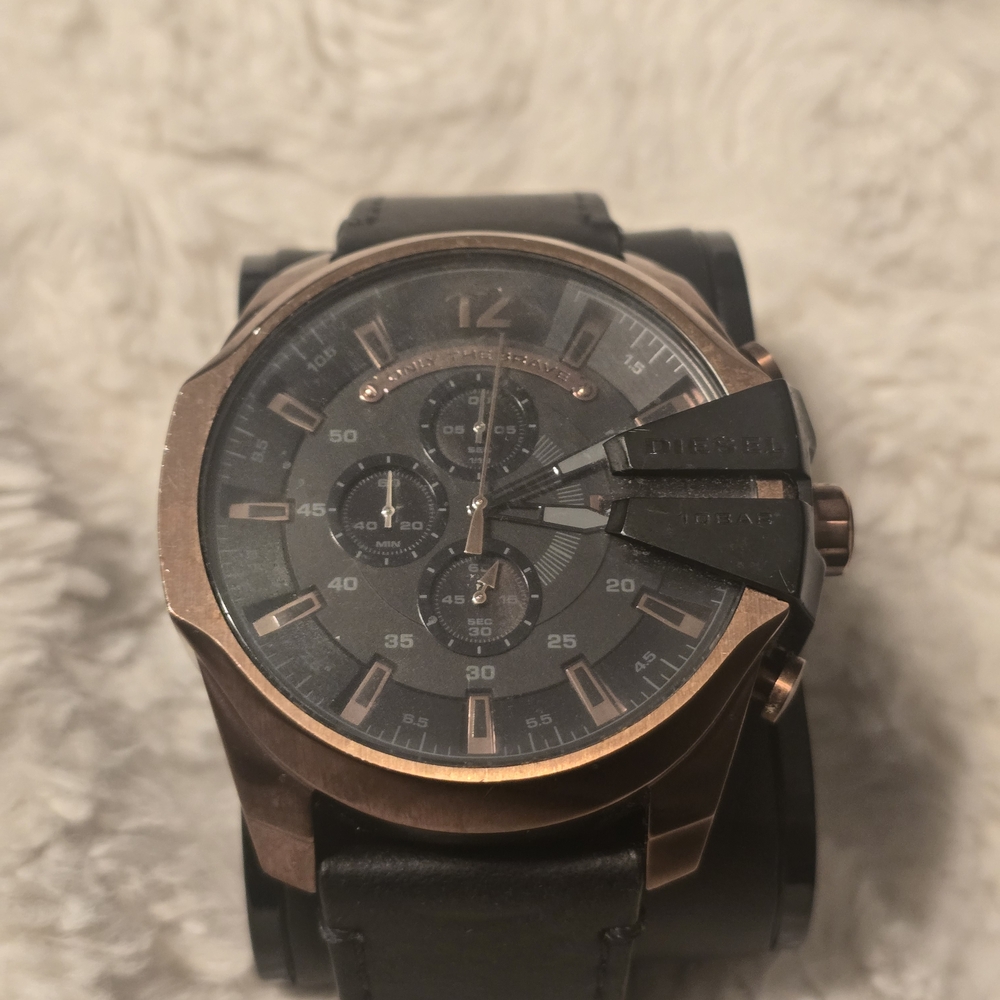 Diesel Men's Black and Bronze Chronograph Watch